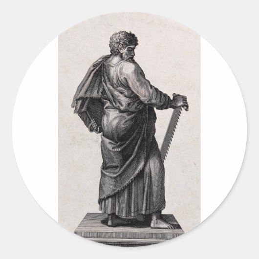 Sticker Rond Saint Simon l'apôtre et prédicateur Zealot (Devant)
