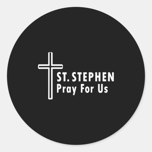 Sticker Rond Saint Stephen Pray For Us Protor Confirmations (Devant)