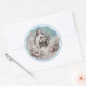 Sticker Rond Saint Thérèse de Lisieux avec crucifix/autocollant (Enveloppe)