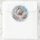 Sticker Rond Saint Thérèse de Lisieux avec crucifix/autocollant (Sac)