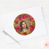 Sticker Rond Saint-Thérèse, poinsettia de la Petite Fleur (Enveloppe)