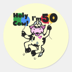 Sticker Rond Saint Vache Je suis 50 T-shirts et cadeaux