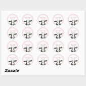 Sticker Rond Saint Vache Je suis un enfant rose plaid (Feuille)