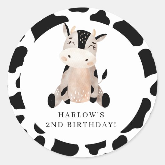 Sticker Rond Saint-Vache Pays ferme Anniversaire (Devant)