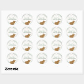 Sticker Rond Saint-Vache Rustique Boho Baby shower de verdure (Feuille)