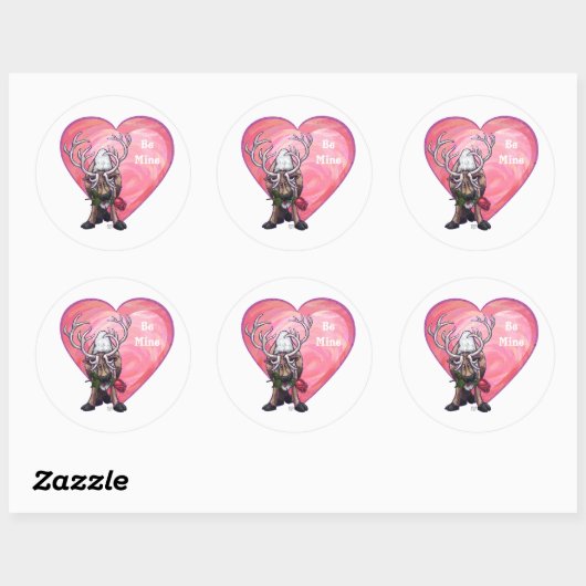 Sticker Rond Saint Valentin (Feuille)