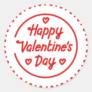 Sticker Rond Saint Valentin
