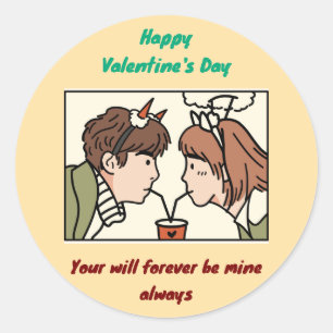 Sticker Rond Saint Valentin