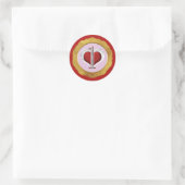 Sticker Rond Saint Valentin 1er anniversaire fête ONE Rose Red  (Sac)