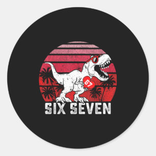 Sticker Rond Saint-Valentin 67 cœurs 67 Meme Six Sept 6 7 T-