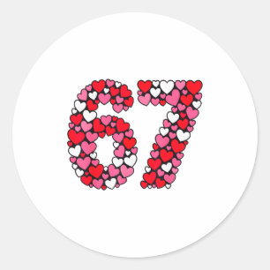 Sticker Rond Saint-Valentin 67 Meme Rempli De Cœurs Drôle S