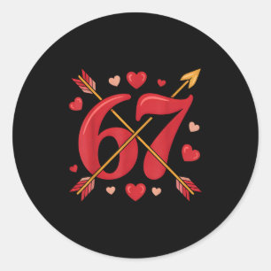 Sticker Rond Saint-Valentin 67 Meme Rempli De Cœurs Drôle S