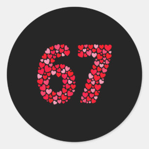 Sticker Rond Saint-Valentin 67 Meme Six Sept 6 7 Valentin Lui