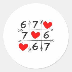 Sticker Rond Saint-Valentin 67 Six Sept Mème Amour 6 7 Cœur C