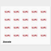Sticker Rond Saint Valentin amour (Feuille)