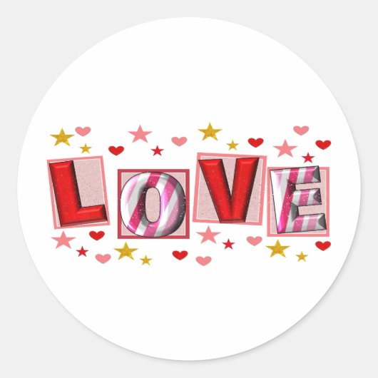 Sticker Rond Saint Valentin amour (Devant)