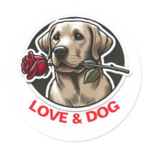 Saint Valentin AMOUR & DOG personnalisé mignon