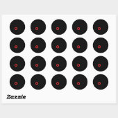 Sticker Rond Saint Valentin Amour Noir Et Rouge (Feuille)