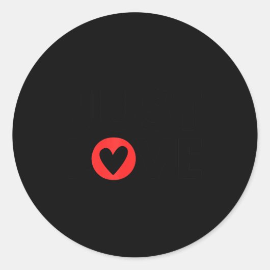 Sticker Rond Saint Valentin Amour Noir Et Rouge (Devant)