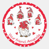 Sticker Rond Saint Valentin|Anniversaire|Anniversaire "Love U" (Devant)