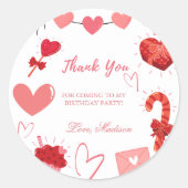 Sticker Rond Saint Valentin Anniversaire Fête Merci (Devant)