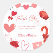 Sticker Rond Saint Valentin Anniversaire Fête Merci (Devant)