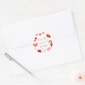Sticker Rond Saint Valentin Anniversaire Fête Merci (Enveloppe)