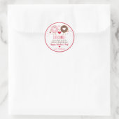 Sticker Rond Saint-Valentin au coeur rose (Sac)