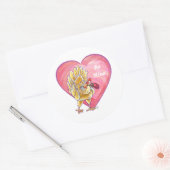 Sticker Rond Saint-Valentin au poulet (Enveloppe)