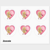 Sticker Rond Saint-Valentin au poulet (Feuille)
