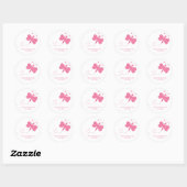 Sticker Rond Saint-Valentin aux papillons roses (Feuille)