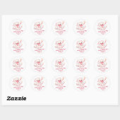 Sticker Rond Saint Valentin avec l'ours et les coeurs de Kawaii (Feuille)