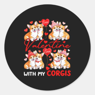 Sticker Rond Saint-Valentin avec mon propriétaire de costume de