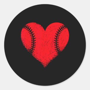 Sticker Rond Saint Valentin Baseball Coeur Sport Garçons Ados G