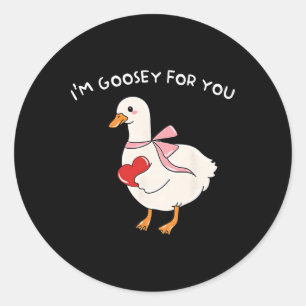 Sticker Rond Saint-Valentin Canard Fou Je Suis Fou De Toi Canar