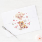 Sticker Rond Saint Valentin Chien Chow Chien Chow Chien Valenti (Enveloppe)