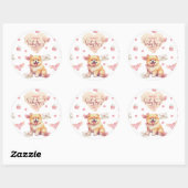 Sticker Rond Saint Valentin Chien Chow Chien Chow Chien Valenti (Feuille)