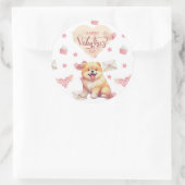 Sticker Rond Saint Valentin Chien Chow Chien Chow Chien Valenti (Sac)