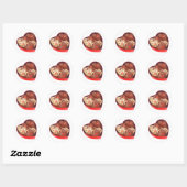 Sticker Rond Saint Valentin/Chocolats (Feuille)