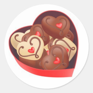 Sticker Rond Saint Valentin/Chocolats