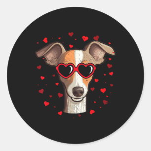 Sticker Rond Saint-Valentin Cœur Italien Greyhound Adorables Am