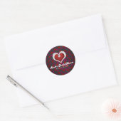 Sticker Rond Saint Valentin Coeur rouge avec Parti Chic Diamond (Enveloppe)