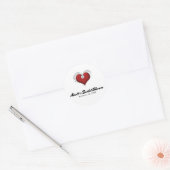Sticker Rond Saint Valentin Coeur rouge avec Parti Chic Diamond (Enveloppe)