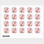 Sticker Rond Saint Valentin Coeurs d'ours Ajouter votre nom et  (Feuille)