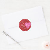Sticker Rond Saint-Valentin Coeurs rose et rouge moderne mignon (Enveloppe)