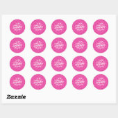 Sticker Rond Saint Valentin Coeurs roses chauds (Feuille)