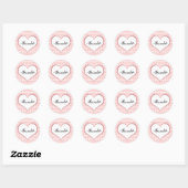 Sticker Rond Saint Valentin Coeurs roses Nom personnalisé (Feuille)