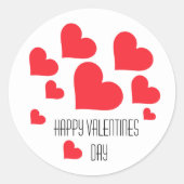 Sticker Rond Saint-Valentin Coeurs Rouges Et Beaucoup D'Amour (Devant)