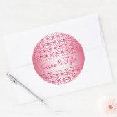 Sticker Rond Saint-Valentin. Cœurs. Texte. (Enveloppe)