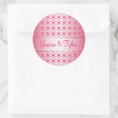 Sticker Rond Saint-Valentin. Cœurs. Texte. (Sac)